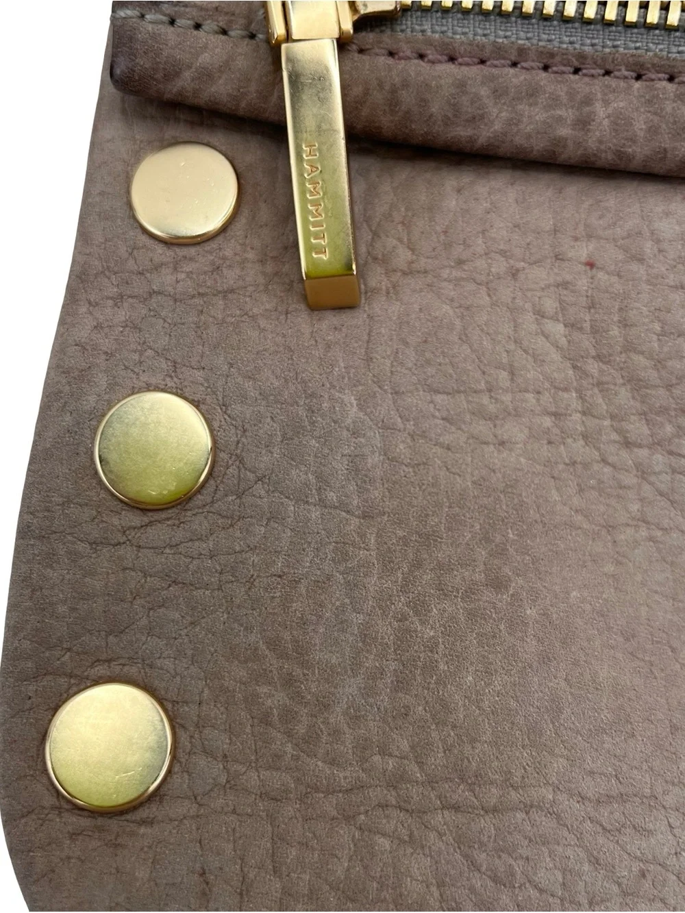 Hammitt Taupe Suede Crossbody with Gold Hardware